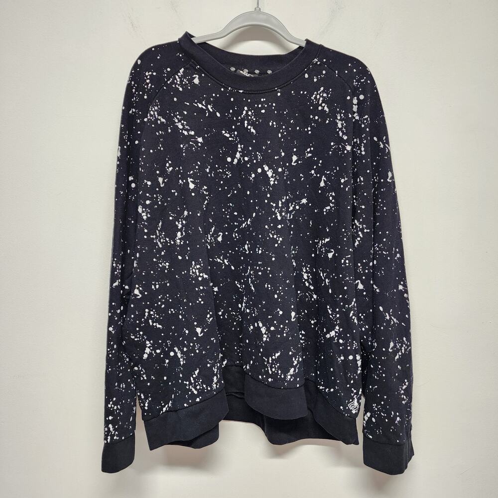 Zelos Athletic Sweatshirt Womens 3XLT Black Splatter Print Cotton Blend Pullover